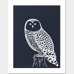 Snowy Owl - bird watchers hand drawn design Posters and Art